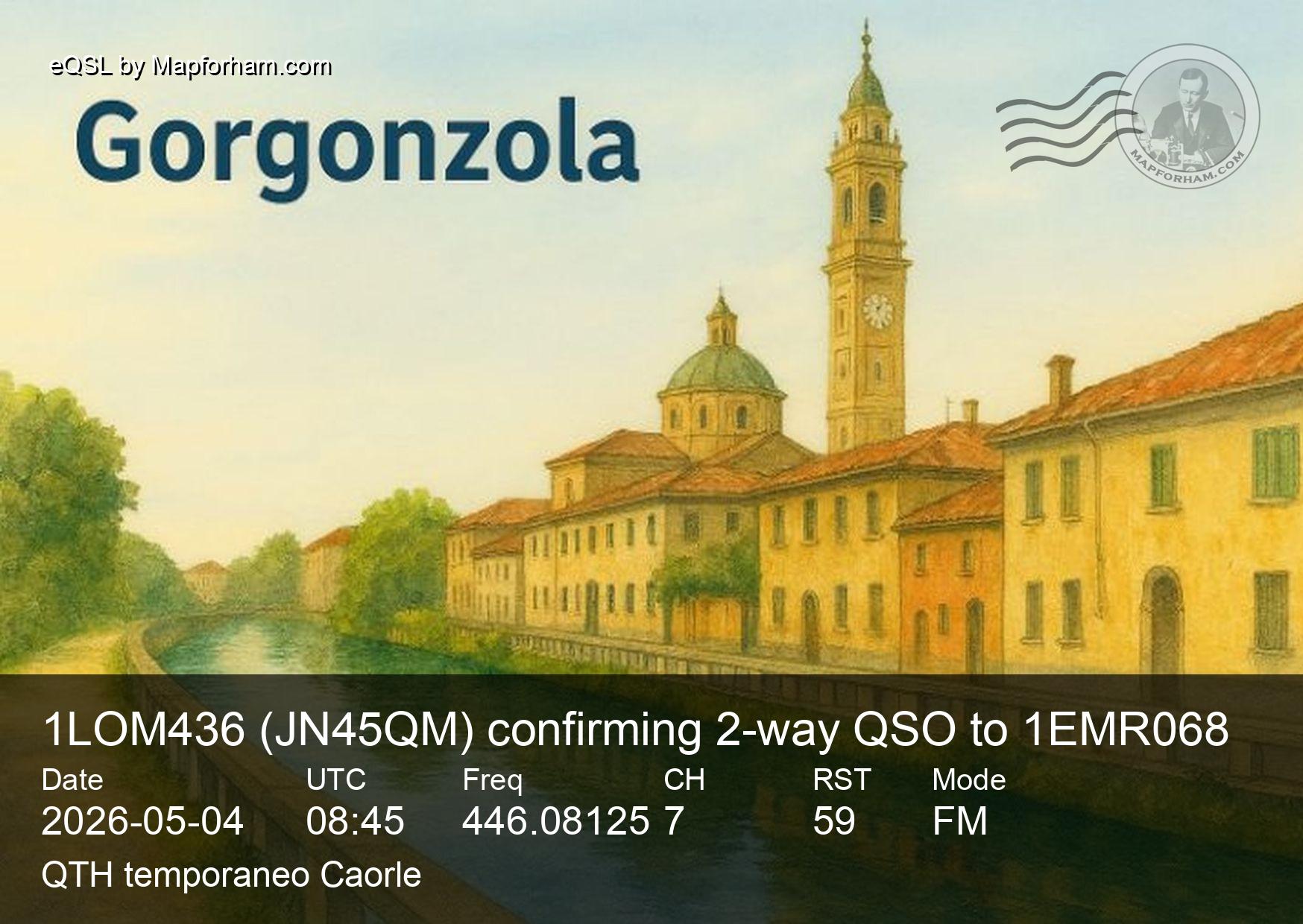 eQSL from 1LOM436 to 1EMR068