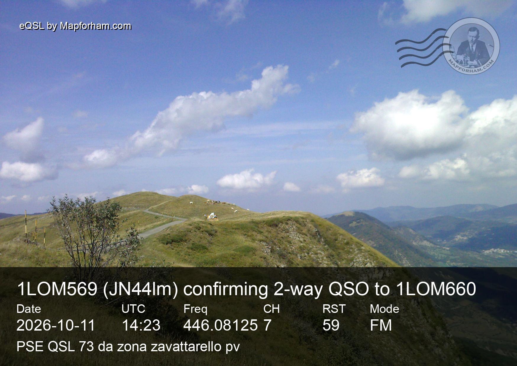 eQSL from 1LOM569 to 1LOM660