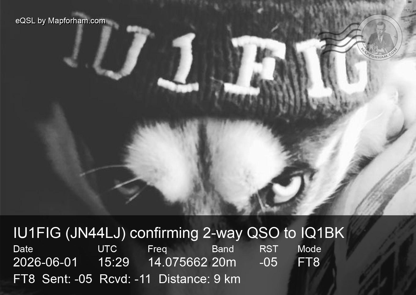 eQSL from IU1FIG to IQ1BK eQSL from IU1FIG to IQ1BK