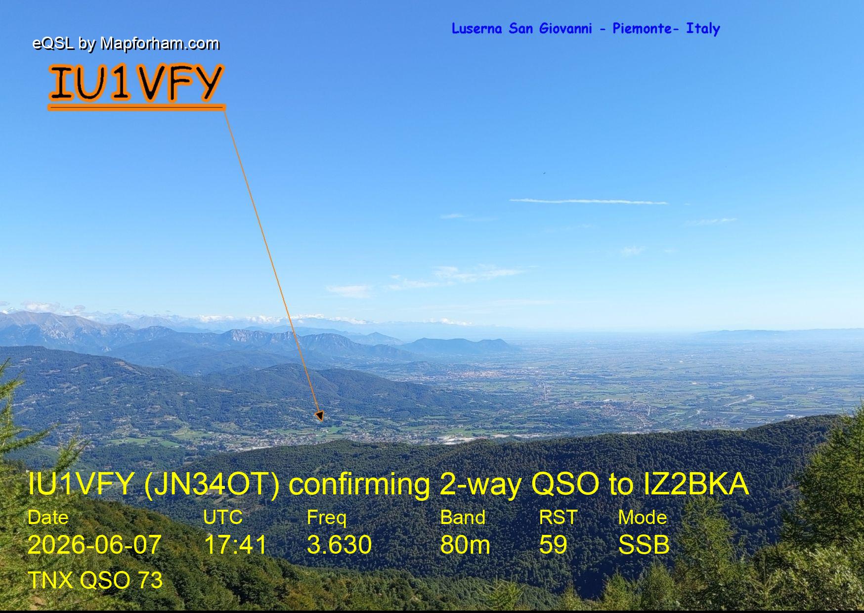 eQSL from IU1VFY to IZ2BKA eQSL from IU1VFY to IZ2BKA