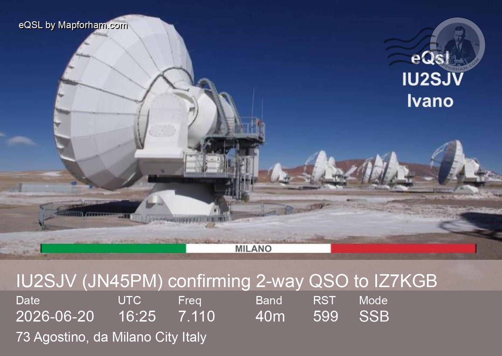 eQSL from IU2SJV to IZ7KGB
