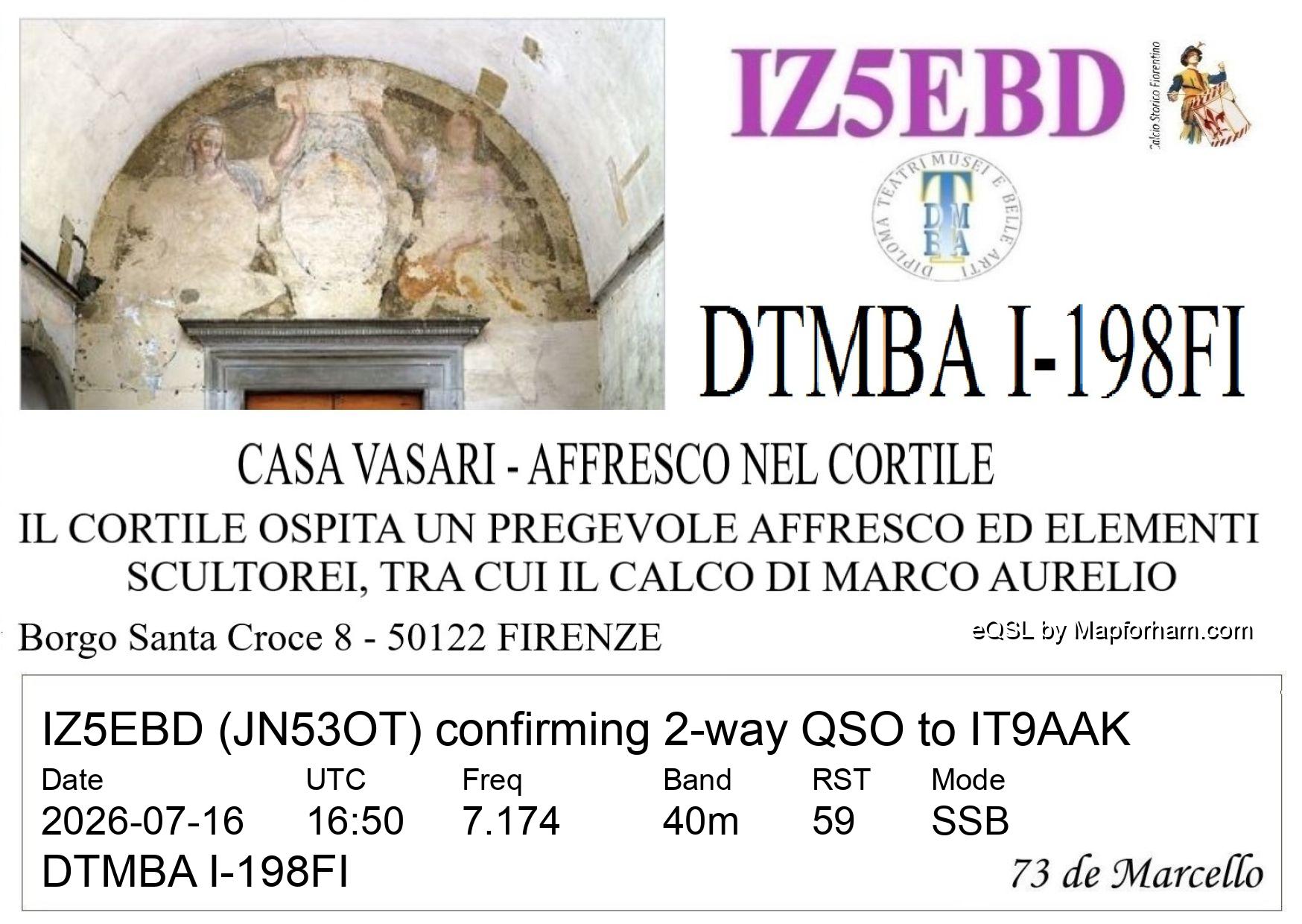 eQSL from IZ5EBD to IT9AAK eQSL from IZ5EBD to IT9AAK