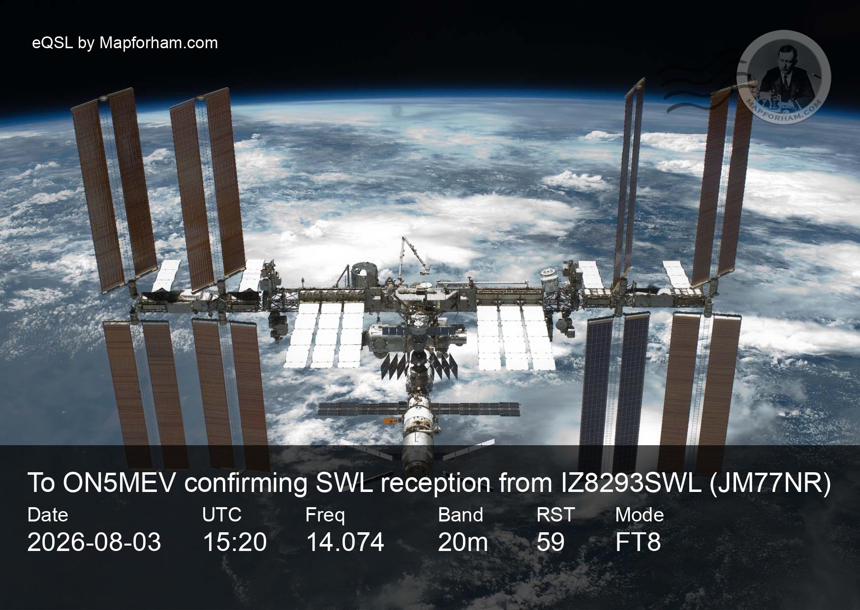eQSL from IZ8293SWL to ON5MEV