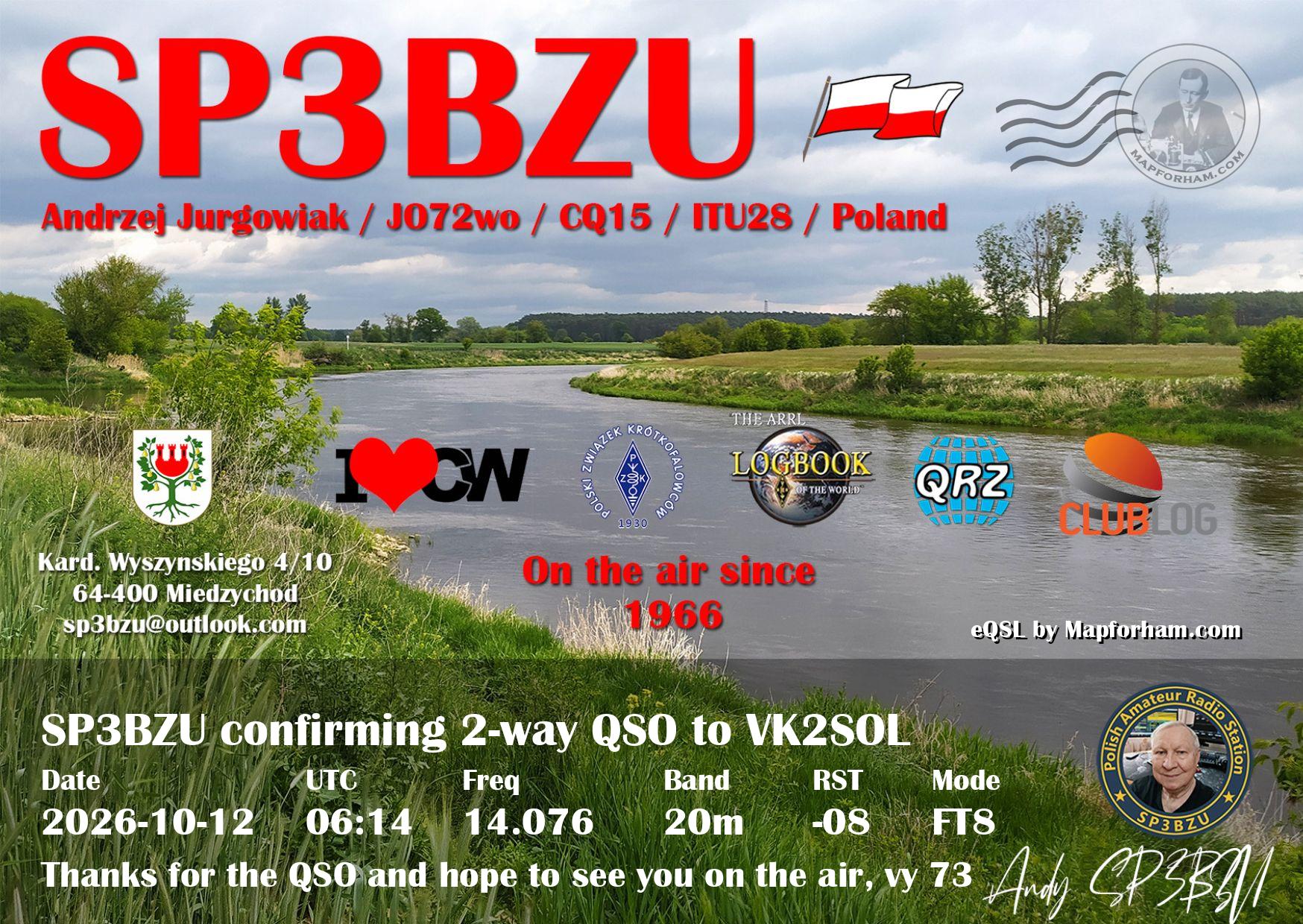 eQSL from SP3BZU to VK2SOL eQSL from SP3BZU to VK2SOL