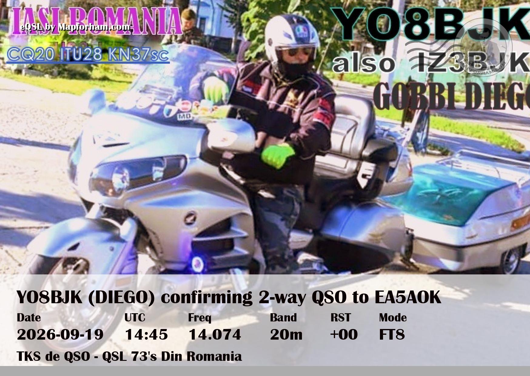 eQSL from YO8BJK to EA5AOK eQSL from YO8BJK to EA5AOK